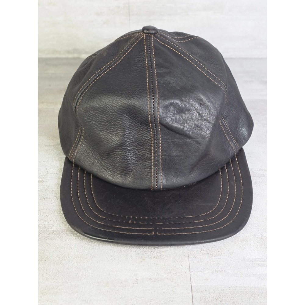 Vintage Wilson Leather Military Style Flight Cap Adjustable Hat OSFA USA